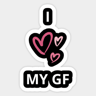 i heart my girlfriend gf - I love my girlfriend gf wholesome love design Sticker